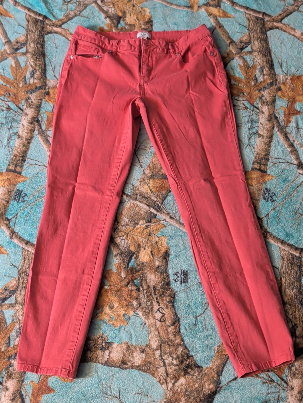 crown & ivy Coral Straight-Leg Jeans